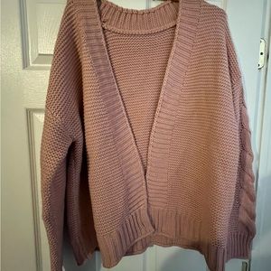 Pink cardigan size L.